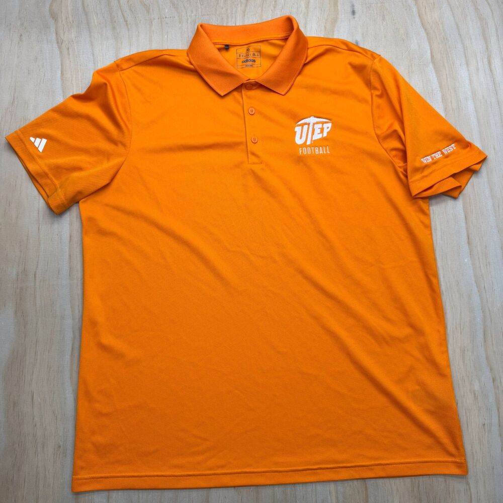 USED UTEP Miners Football Adidas Team Issue Short Sleeve Polo Shirt Sz XL